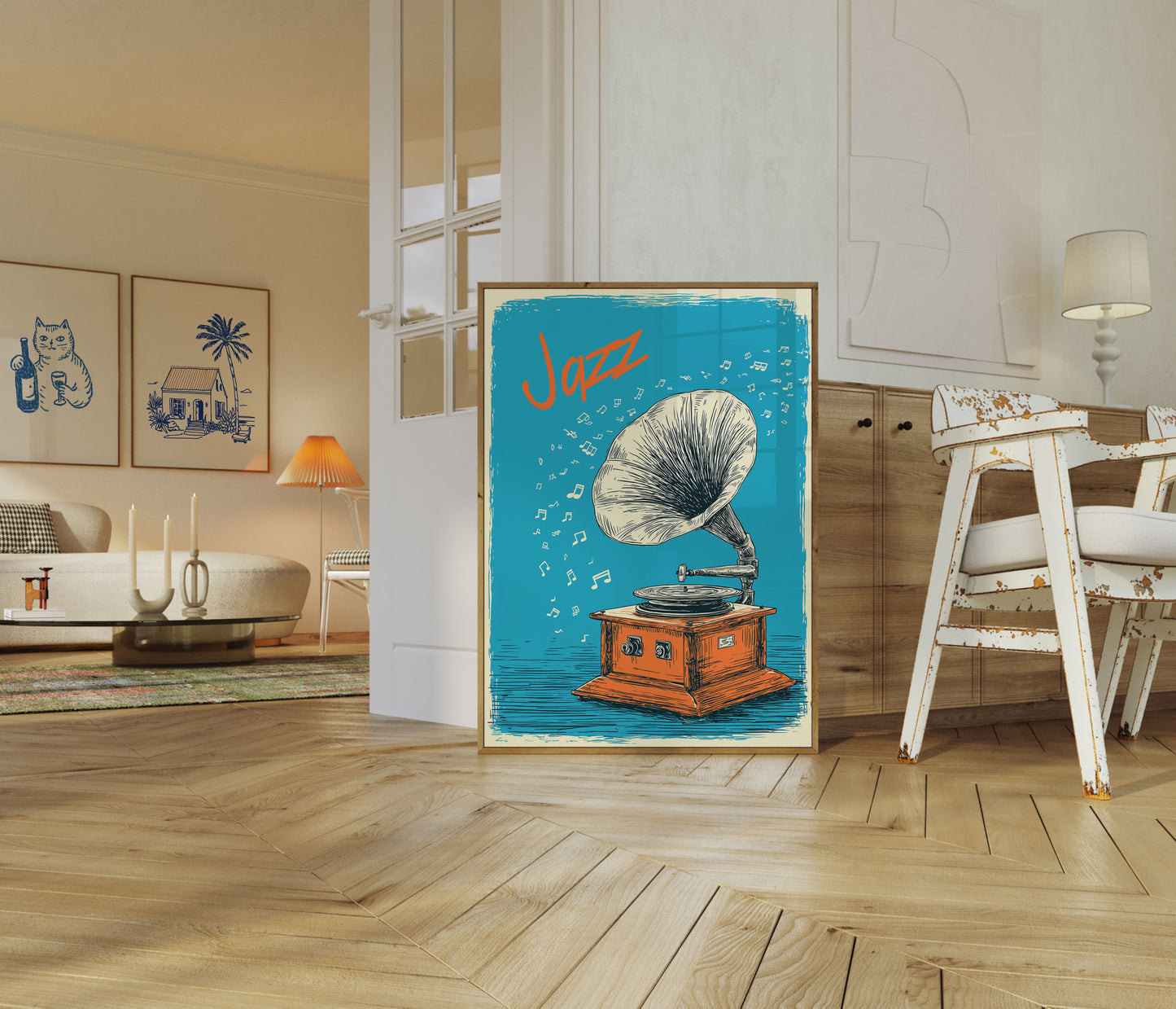 Vintage Jazz Gramophone Poster