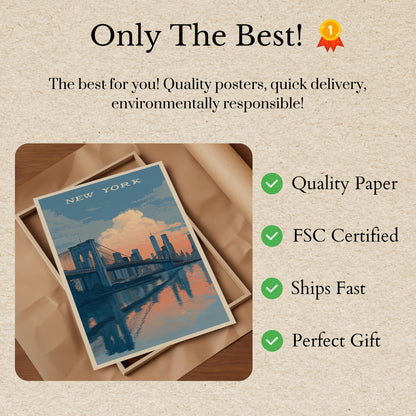 Brooklyn Bridge Sunset Poster