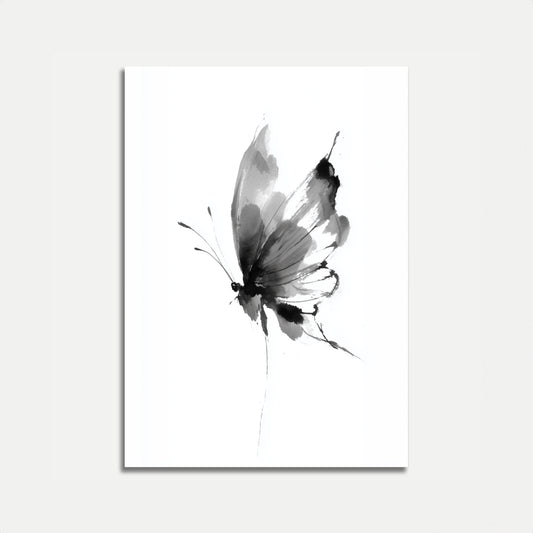 Schwarzer und weißer Schmetterling Poster