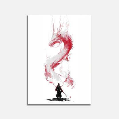 Dragon Warrior Silhouette Poster