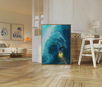 Ocean Wave Surfer Poster