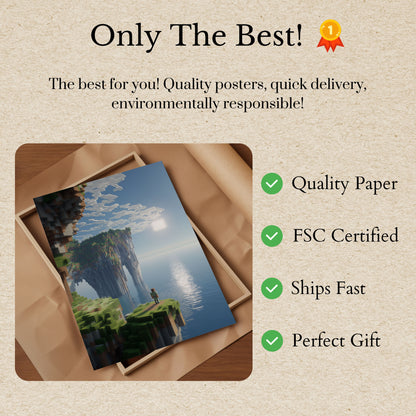 Floating Minecraft Landscape Poster