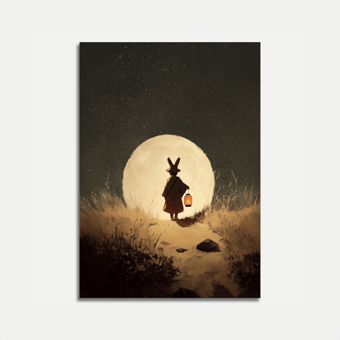 Moonlit Rabbit Journey Poster