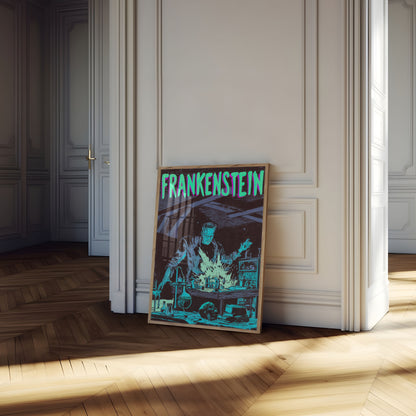 Frankenstein's Laboratory Neon Poster