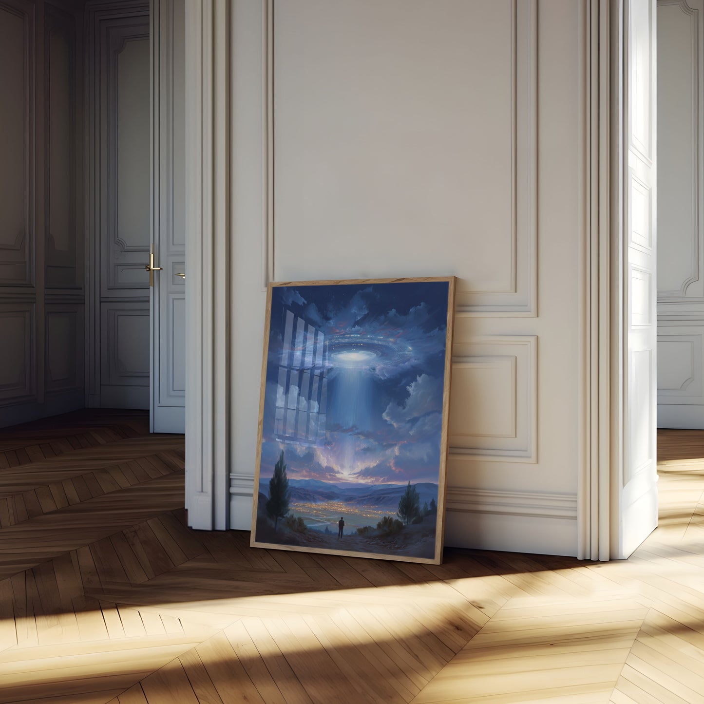 Alien Encounter Night Sky Poster