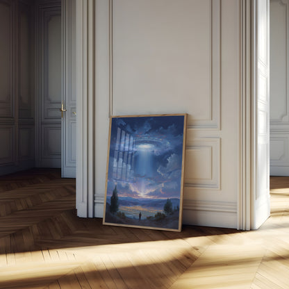 Alien Encounter Night Sky Poster