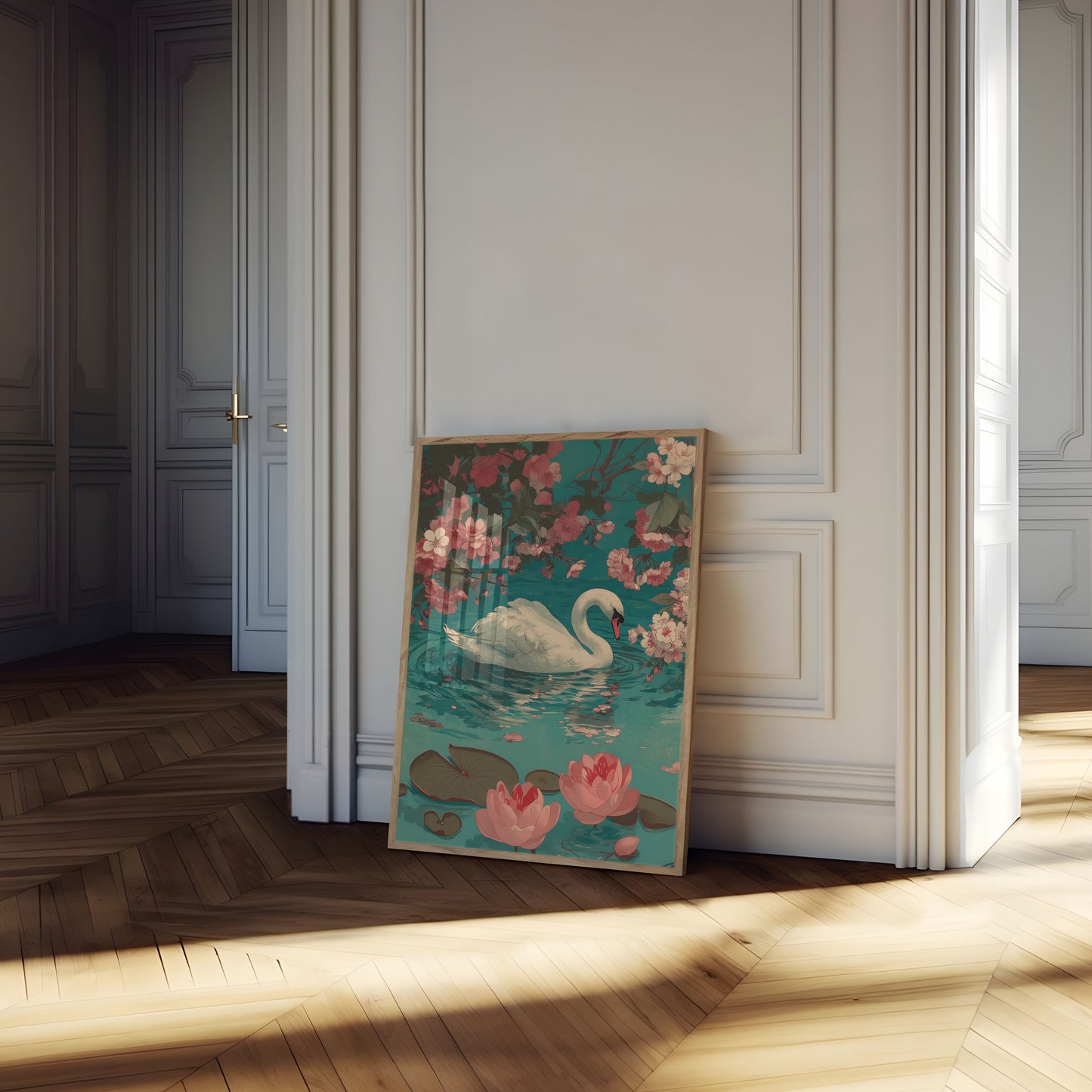 Elegant Swan Blossoms Poster