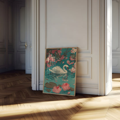 Elegant Swan Blossoms Poster
