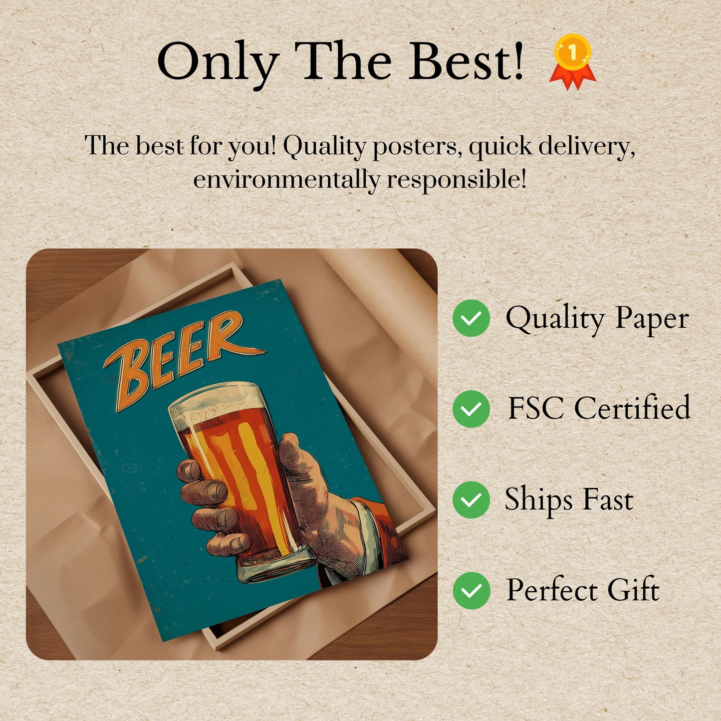 Vintage Beer Toast Poster