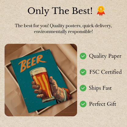 Vintage Beer Toast Poster