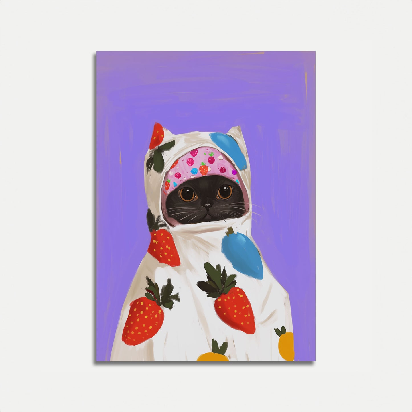 Fruity Feline Fashion Poster