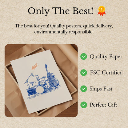 Blue Jazz Instruments Poster