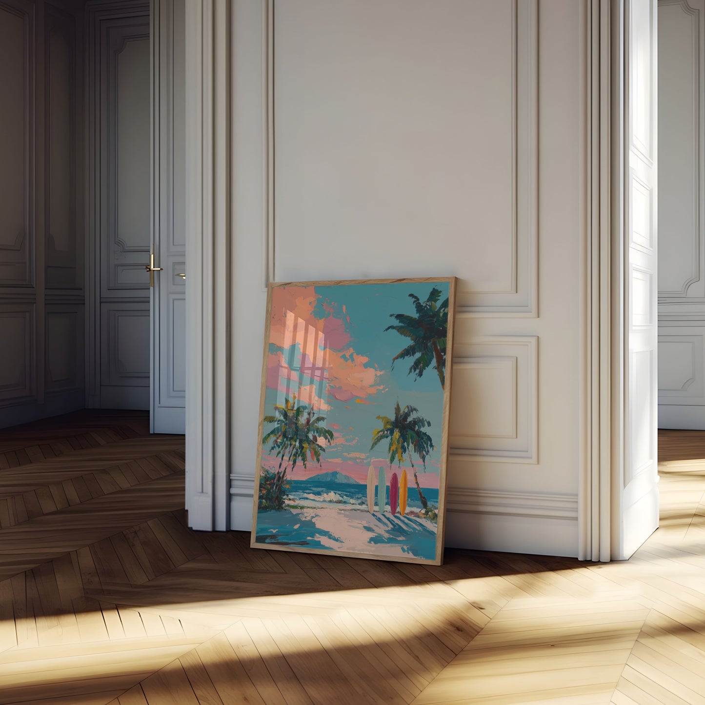 Tropical Sunset Surfing Paradise Poster