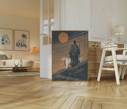 Warrior and White Tiger Poster