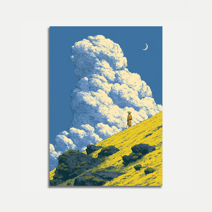 Poster Montagna Solitaria Escursionista
