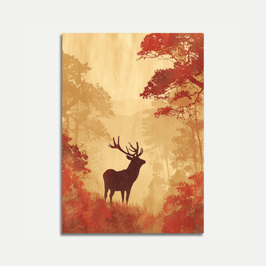 Majestätischer Hirsch im Herbstwald-Plakat