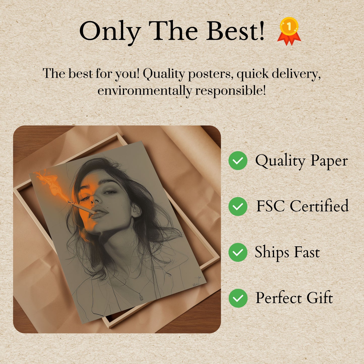 Smoking Fire Reflection Poster