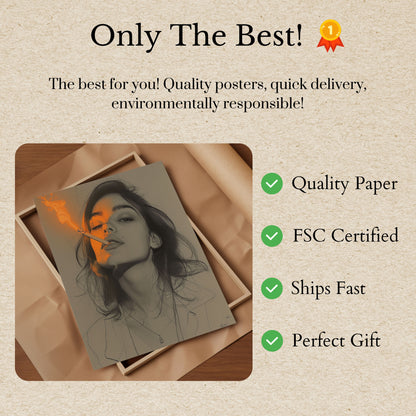 Smoking Fire Reflection Poster