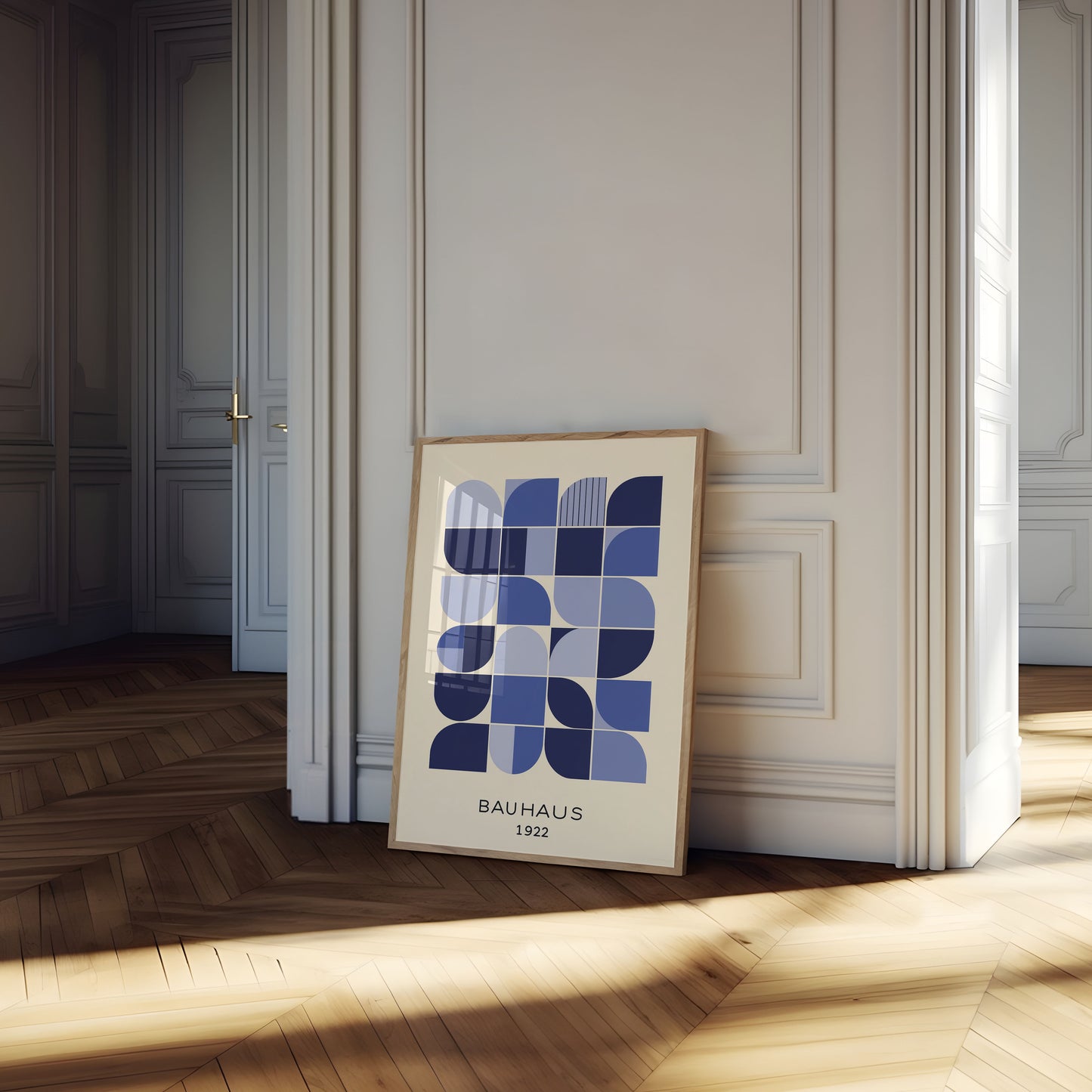 Geometric Bauhaus Blue Poster