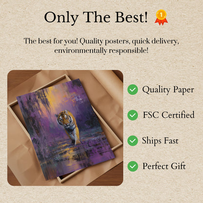 Mystic Tiger Purple Forest Poster