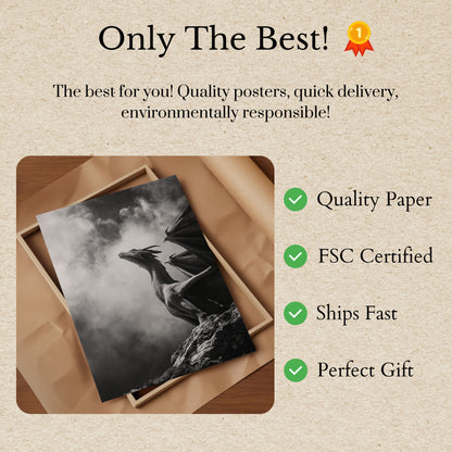 Majestic Dragon in Clouds Poster