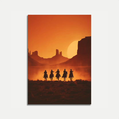 Sunset Cowboys Desert Ride Poster