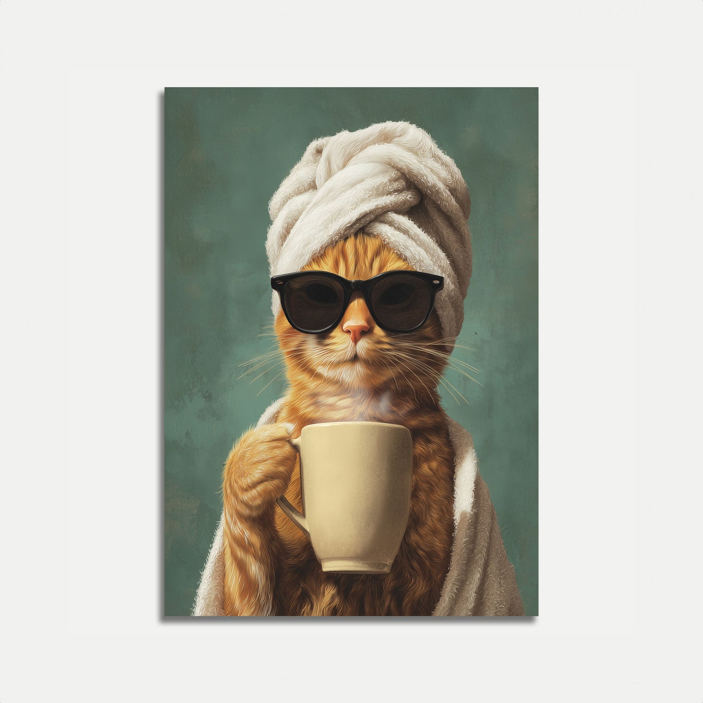 Cool Cat Morning Coffee Poster