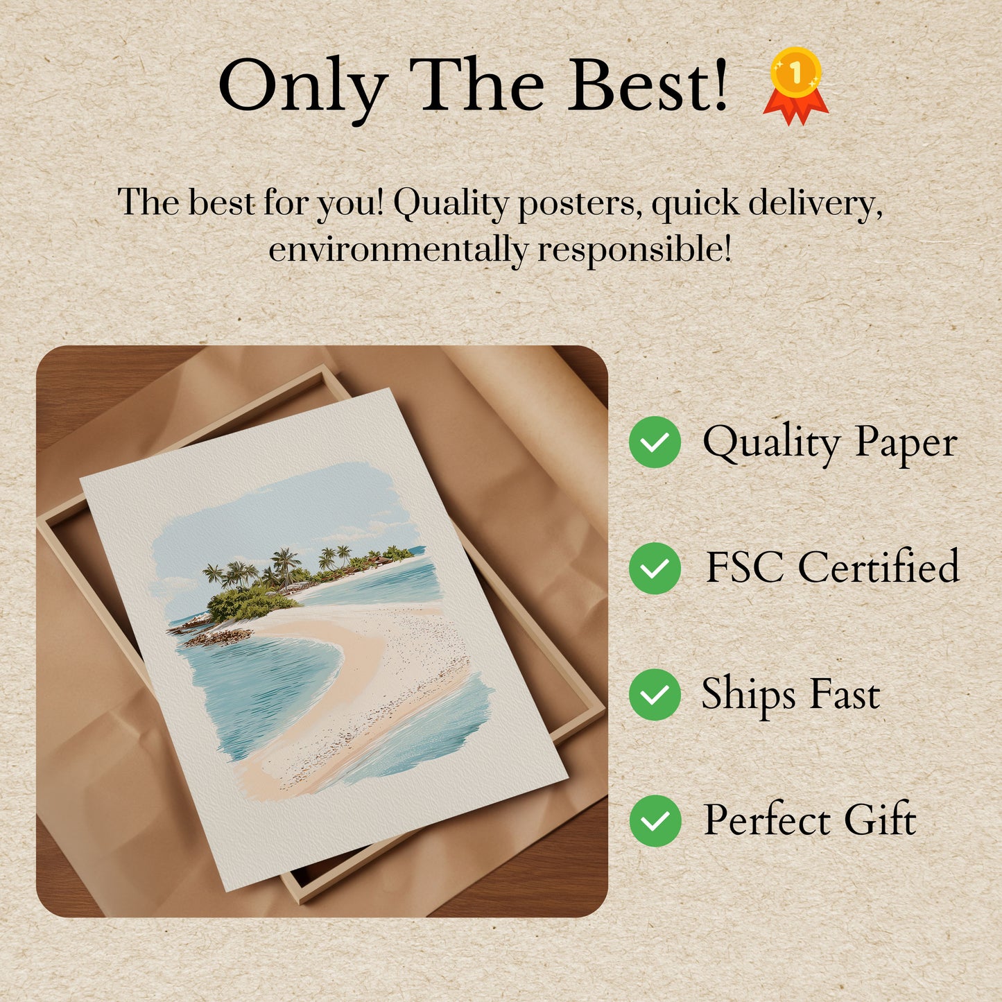 Plakát tropického rajského ostrova