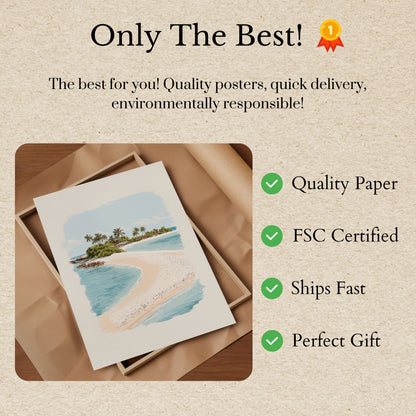 Plakát tropického rajského ostrova