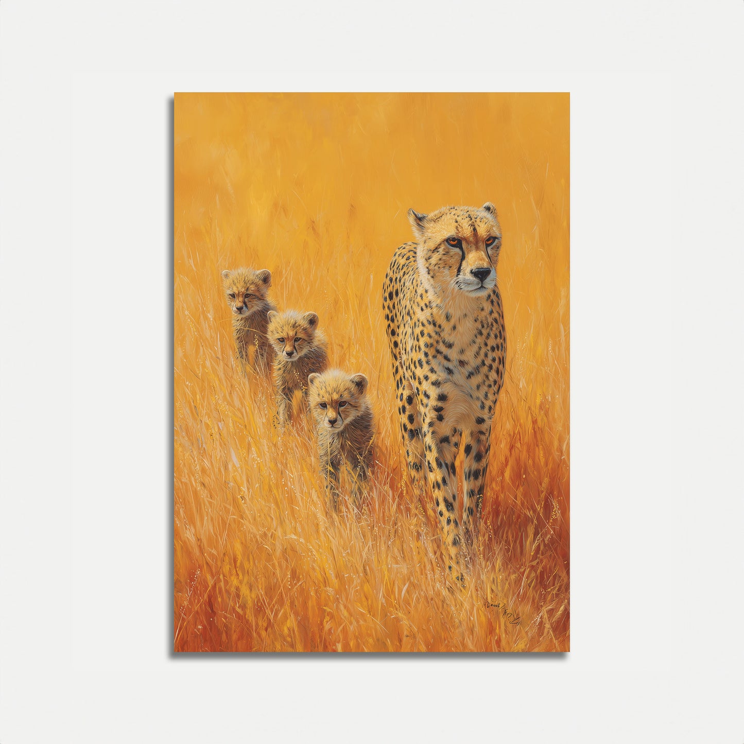 Cheetah Family Savanna Poster