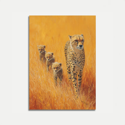 Cheetah Family Savanna Poster