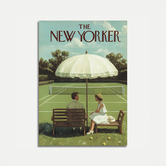Vintage Tennis Court New Yorker Poster