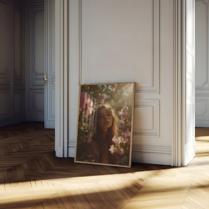 Golden Hour Floral Portrait Poster