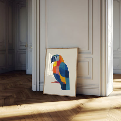 Colorful Geometric Parrot Poster