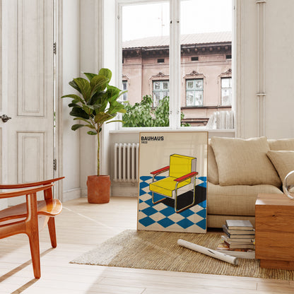 Bauhaus Geometric Chair Poster