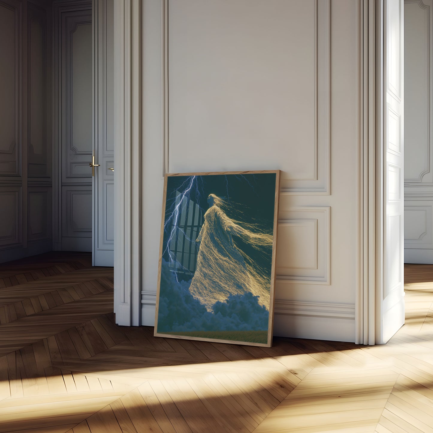 Ethereal Angel in the Storm Poster