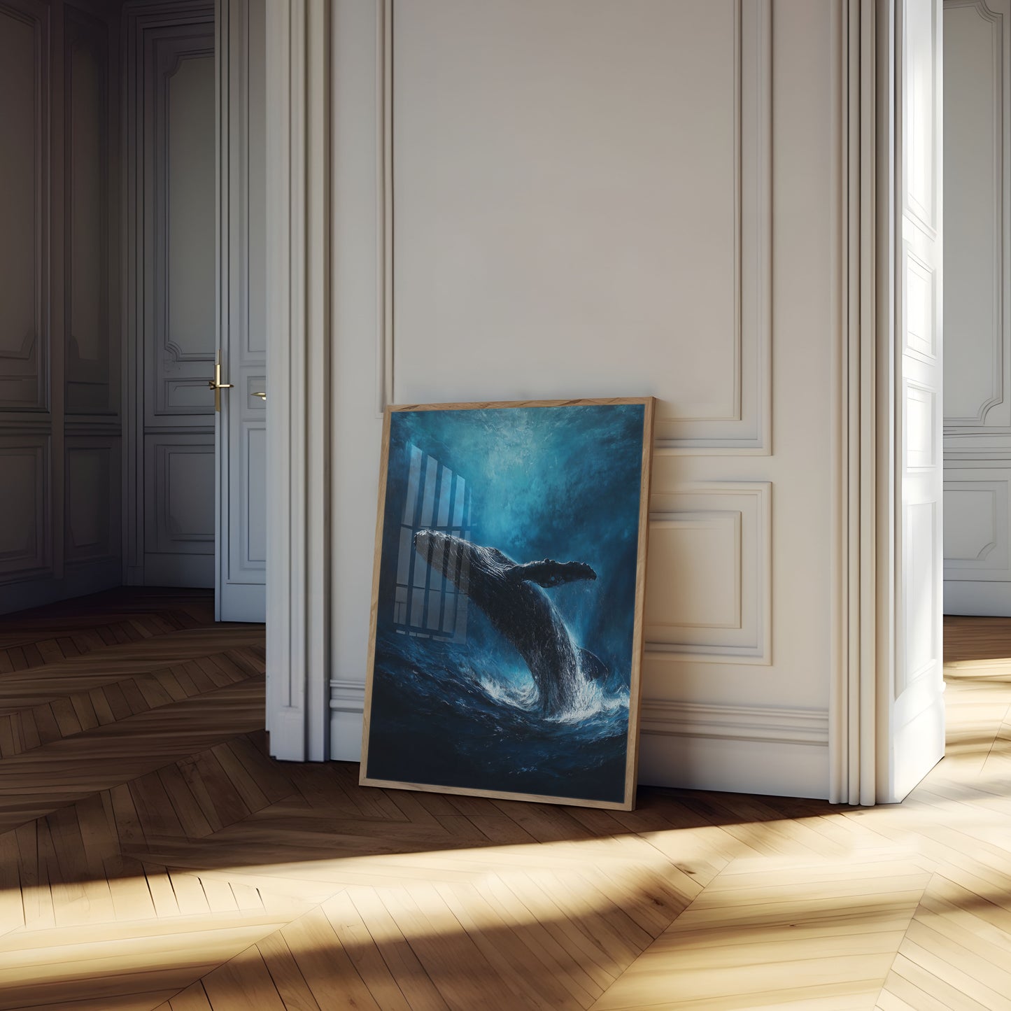 Humpback Whale Breaching Ocean Poster