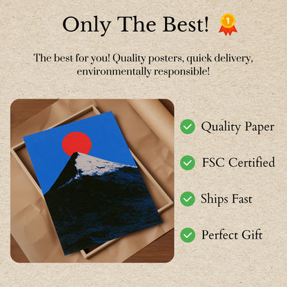 Snow-Capped Mountain Rising Sun Poster