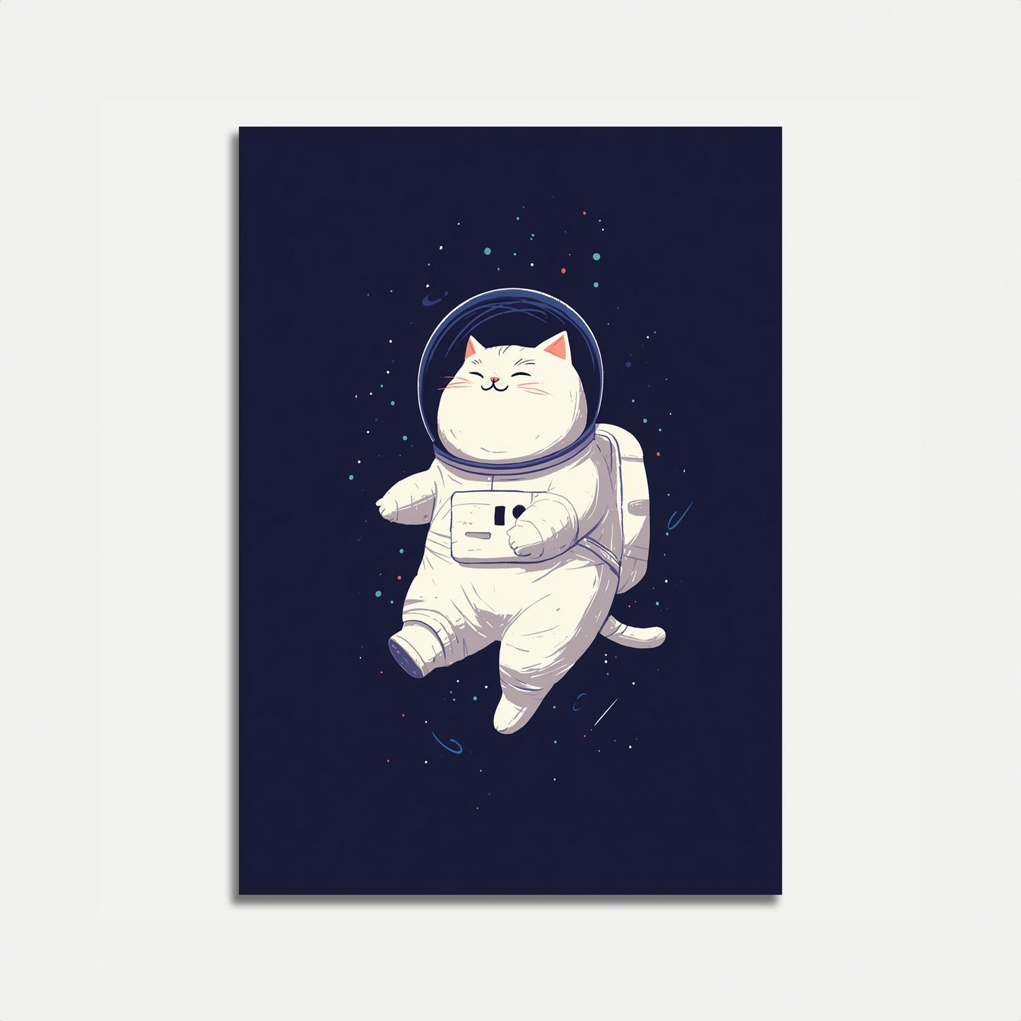 Cartel de Gato Astronauta en el Espacio