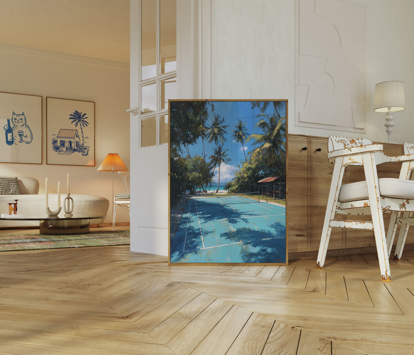 Tropical Tennis Paradise Poster