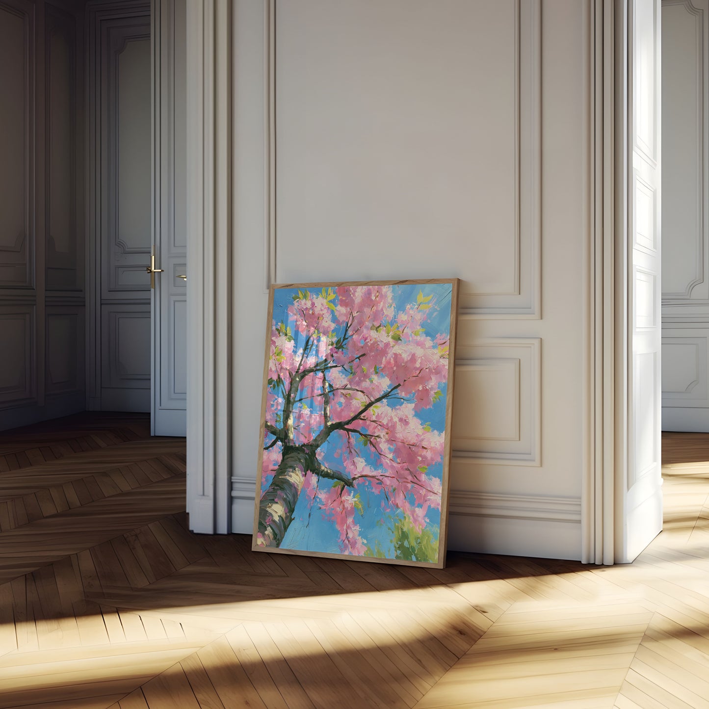 Cartaz Primavera Árvore Flor Rosa