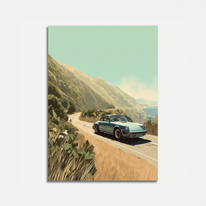 Pôster de Estrada de Montanha Porsche Clássico