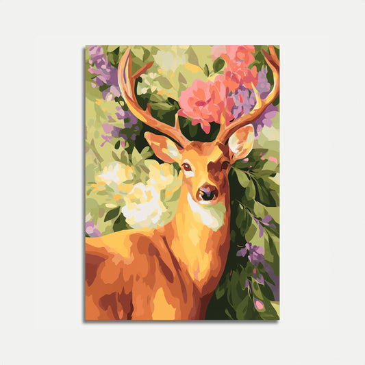 Golden Deer in Bloom Poster