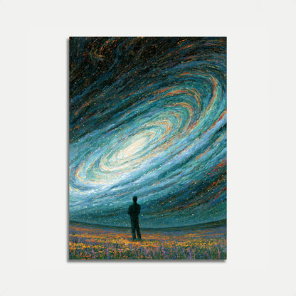 Starry Night Over Wildflowers Poster
