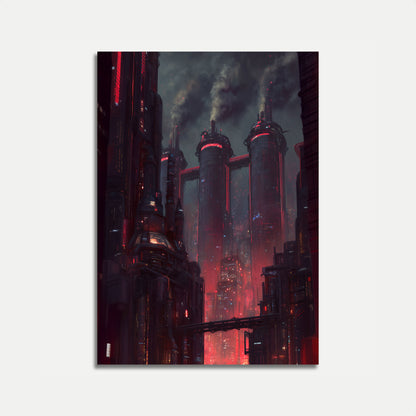 Neon Cyberpunk City Skyline Poster