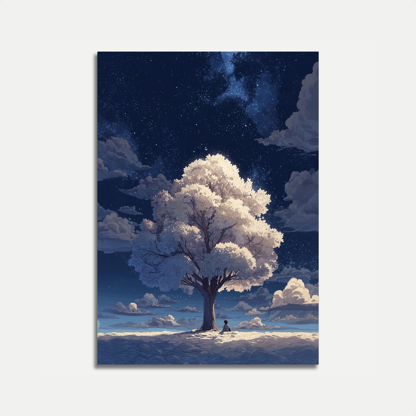 Starlit Solitude Tree Poster