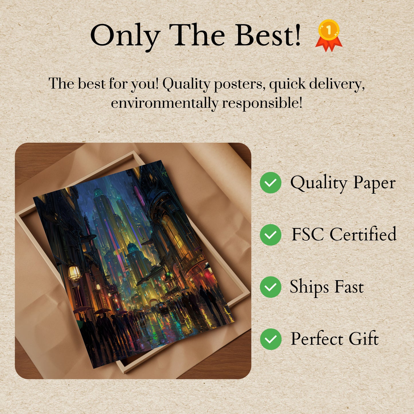 Cartaz da Rua Neon Cyberpunk City