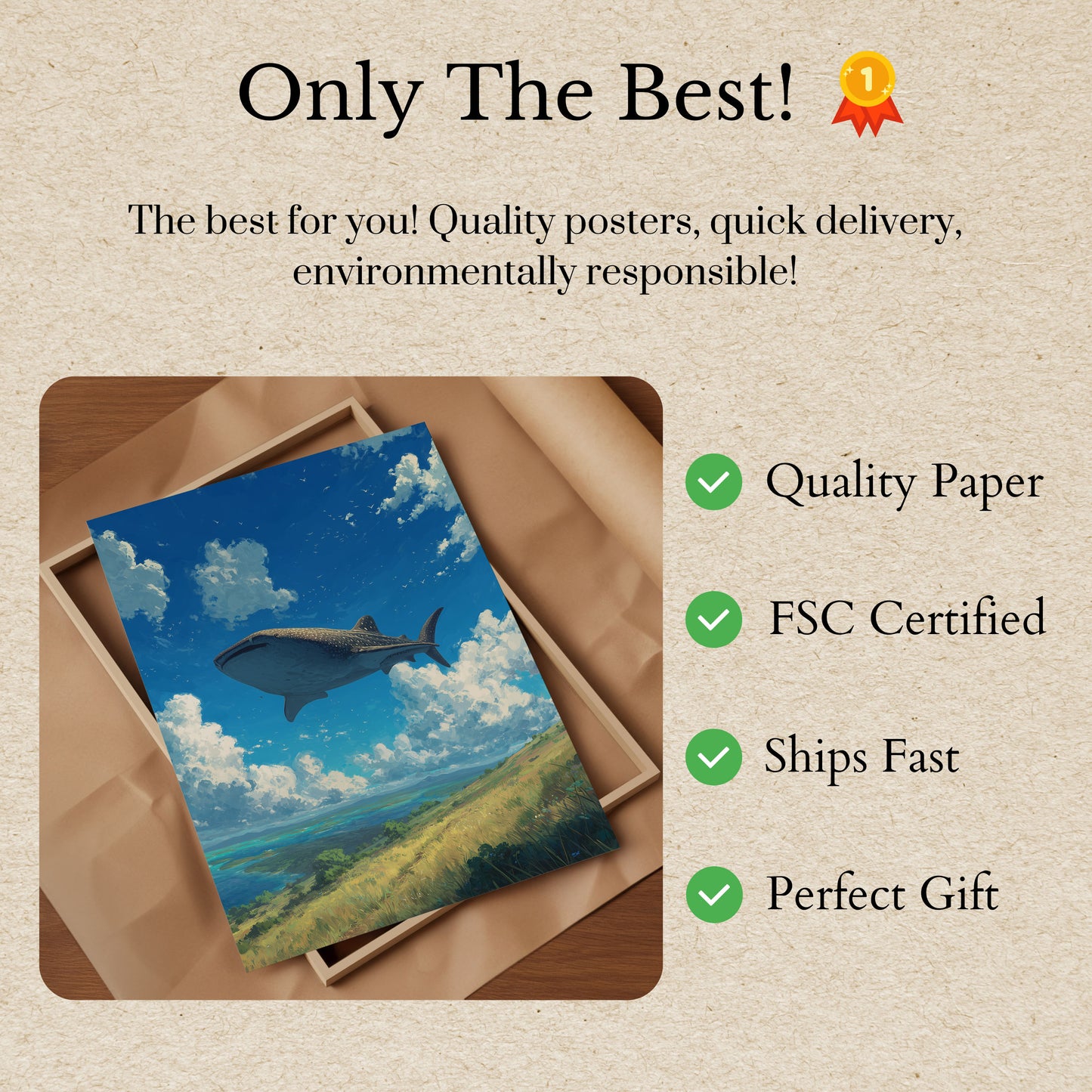 Whale Shark Sky Voyage Poster