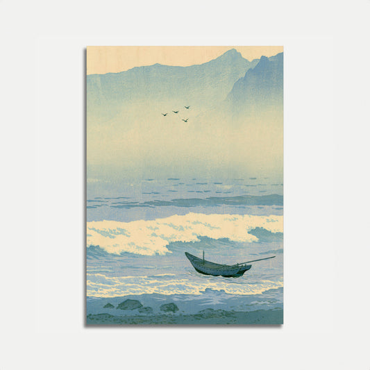 Rustig Boot Berg Landschap Poster