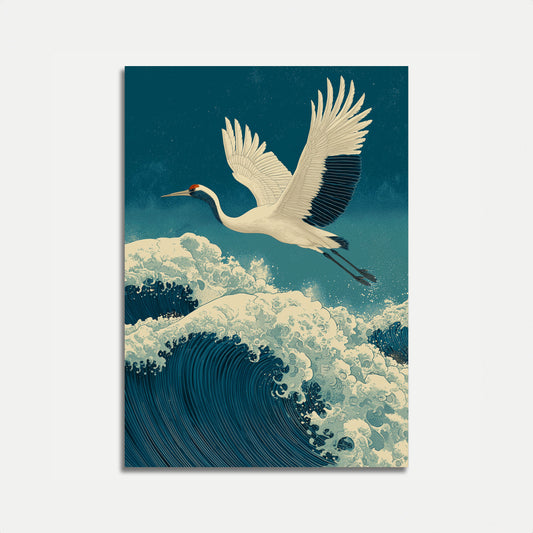 Plakat Żuraw nad Falami Oceanu